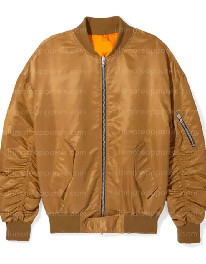 Justin Bieber Brown Spring Bomber Jacket Justin Bieber Brown Spring Bomber Jacket