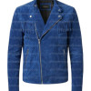 The Cobalt Rider Men’s Minimalist Blue Fringe Biker Suede Leather Jacket The Cobalt Rider Men’s Minimalist Blue Fringe Biker Suede Leather Jacket