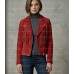 The Firebird Women's Suede Red Asymmetrical Fringe Jacket