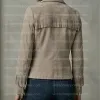 The Metro Women's Light Taupe Beige Tailored Fringe Jacket