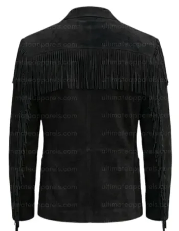 The Midnight Black Suede Fringe Blazer The Midnight Black Suede Fringe Blazer