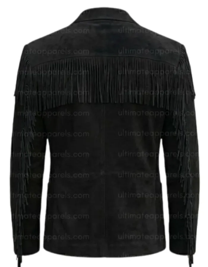 The Midnight Black Suede Fringe Blazer The Midnight Black Suede Fringe Blazer