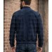The Patriot Navy Blue Suede Fringe Bomber Jacket