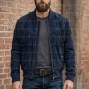 The Patriot Navy Blue Suede Fringe Bomber Jacket The Patriot Navy Blue Suede Fringe Bomber Jacket