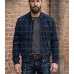 The Patriot Navy Blue Suede Fringe Bomber Jacket
