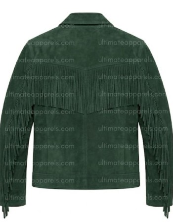 The Sherwood Forest Green Suede V-Fringe Jacket The Sherwood Forest Green Suede V-Fringe Jacket