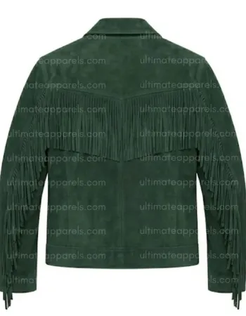 The Sherwood Forest Green Suede V-Fringe Jacket