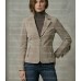 The Metro Women's Light Taupe Beige Tailored Fringe Jacket