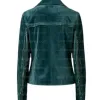 The Serenity Teal Velvet-Suede Tassel Jacket The Serenity Teal Velvet-Suede Tassel Jacket
