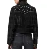 The Midnight Rebel Studded Women’s Black Fringe Biker Jacket The Midnight Rebel Studded Women’s Black Fringe Biker Jacket