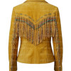 Women's The Marigold Mustard Suede Boho-Tassel Jacket