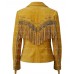 Women's The Marigold Mustard Suede Boho-Tassel Jacket