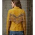 Women's The Marigold Mustard Suede Boho-Tassel Jacket
