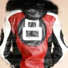 8 Ball Logo Fur Hooded Leather Jacket