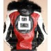 8 Ball Logo Fur Hooded Leather Jacket