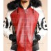 8 Ball Logo Fur Hooded Leather Jacket
