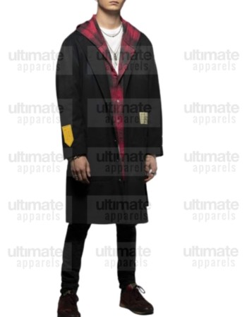 Alex Rider Otto Farrant Black Wool Trench Coat