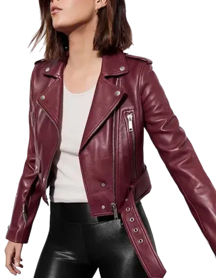13 Reasons Why Alisha Boe (Jessica Davis) Maroon Leather Jacket