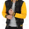 Men's Black and Yellow Varsity Jacket Men's Black and Yellow Varsity Jacket