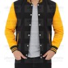 Men's Black and Yellow Varsity Jacket