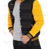 Men's Black and Yellow Varsity Jacket