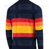 Kate Upton Astros Blue With Rainbow Stripes Fleece Jacket