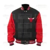 Chicago Bulls Black and Red Varsity Bomber Jacket Chicago Bulls Black and Red Varsity Bomber Jacket
