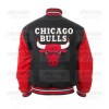 Chicago Bulls Black and Red Varsity Bomber Jacket Chicago Bulls Black and Red Varsity Bomber Jacket