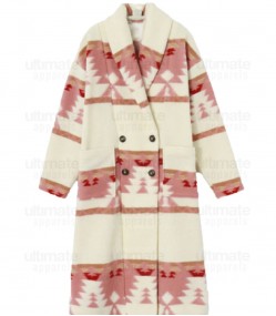 Yellowstone S05 Kelly Reilly (Beth Dutton)  Pink Wool Coat