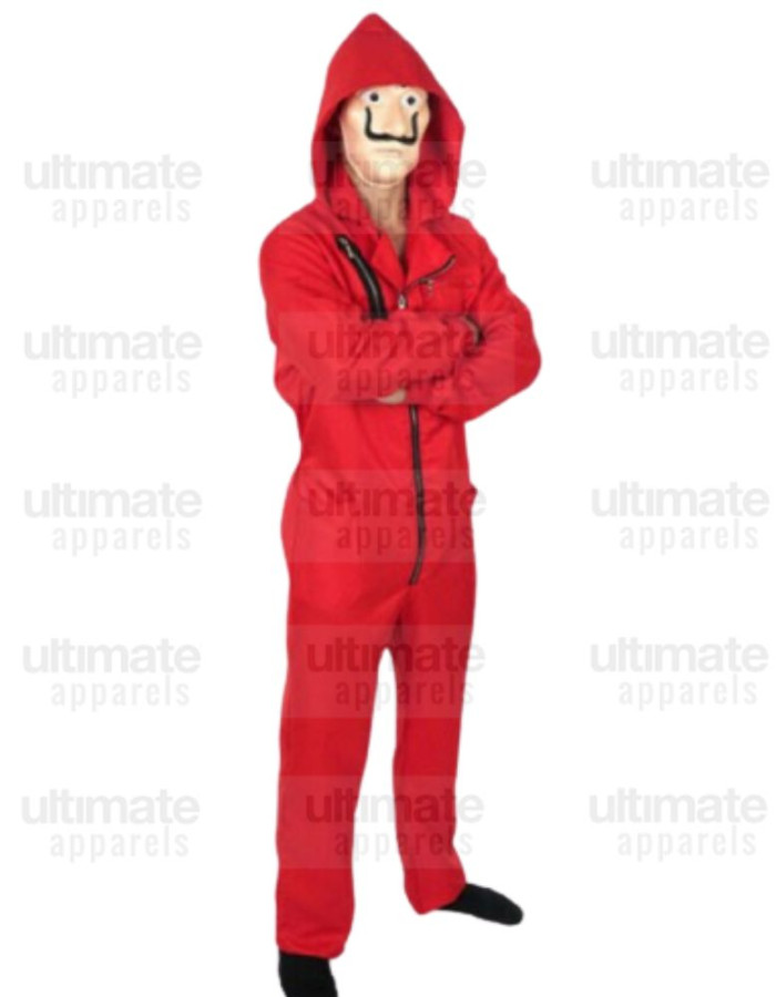 Money Heist La Casa De Papel Red Hoodie Jumpsuit