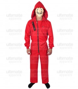 Money Heist La Casa De Papel Red Hoodie Jumpsuit