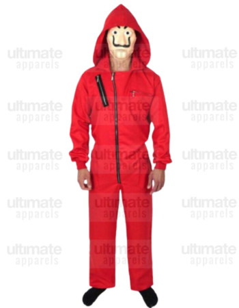 Money Heist La Casa De Papel Red Hoodie Jumpsuit