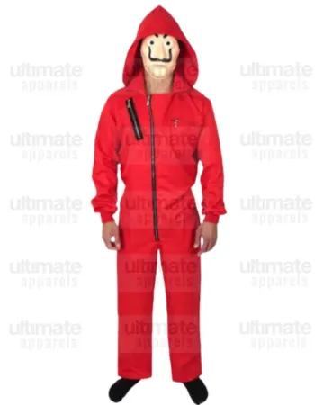 Money Heist La Casa De Papel Red Hoodie Jumpsuit