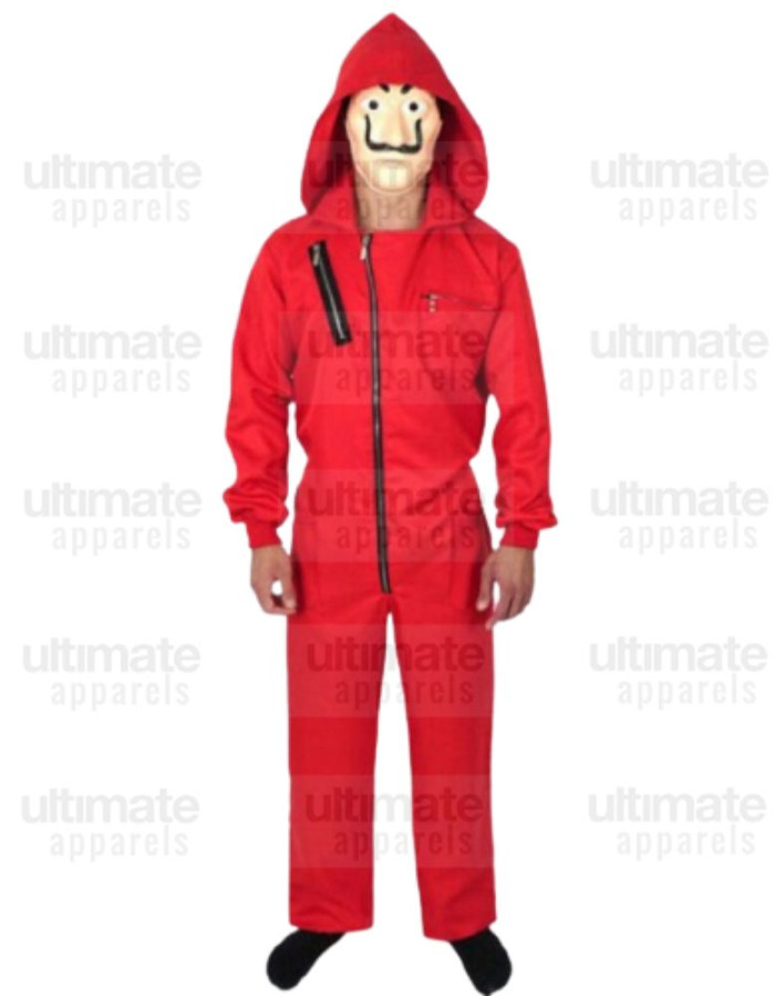 Money Heist La Casa De Papel Red Hoodie Jumpsuit