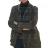 Lucifer Lauren German (Chloe Decker) Brown Suede Leather Coat