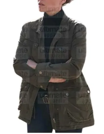 Lucifer Lauren German (Chloe Decker) Brown Suede Leather Coat