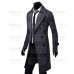 Men's Casual Double Breasted Slim Fit Trench Blazer Coat