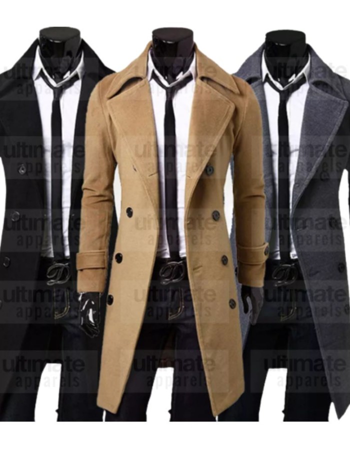 Men's Casual Double Breasted Slim Fit Trench Blazer Coat Men's Casual Double Breasted Slim Fit Trench Blazer Coat