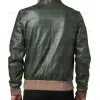 Men's Fashion Green Bomber Leather Jacket