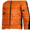 Men's Orange Biker Slimfit Leather Jacket