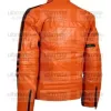 Men's Orange Biker Slimfit Leather Jacket Men's Orange Biker Slimfit Leather Jacket