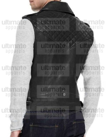Men's Fashion Slimfit Black Leather Vest