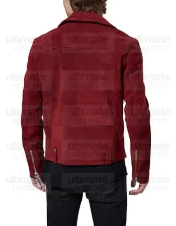 Men's Red Zipper Cuffs Suede Leather jacket Men's Red Zipper Cuffs Suede Leather jacket