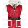 Santa Claus Red Hooded Shearling Vest