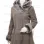 Women's Fashion Grey Shearling suede Leather Coat