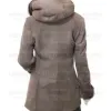 Women's Fashion Grey Shearling suede Leather Coat