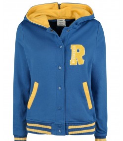 Riverdale R Logo Cheer Girls Blue Bomber Cotton Hoodie Varsity Jacket