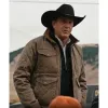 Yellowstone Kevin Costner (John Dutton) Brown Cotton Jacket