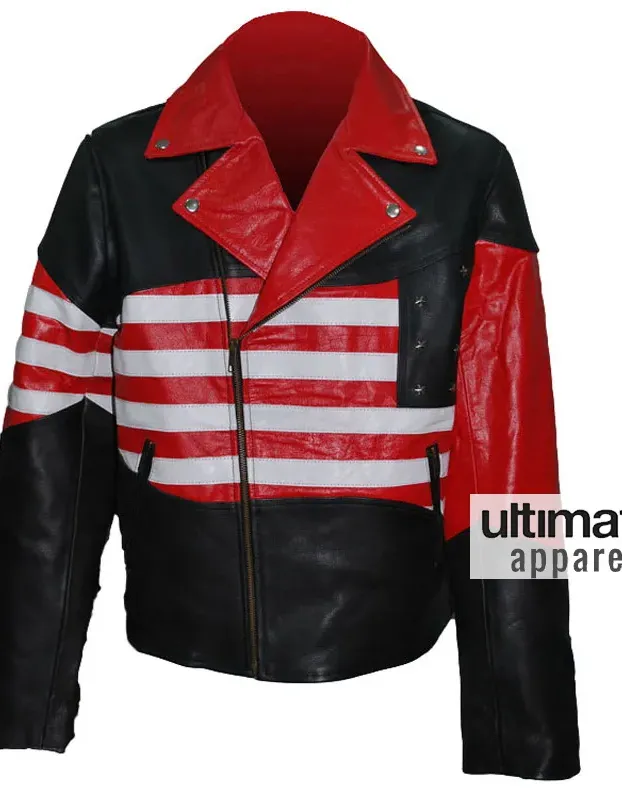 American Flag Men's Motorcycle Leather Jacket American Flag Men's Motorcycle Leather Jacket