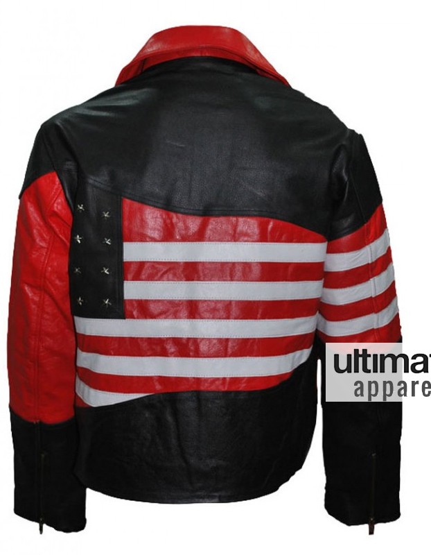 American Flag Men's Motorcycle Leather Jacket
